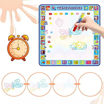 🖍️ Covorașul Magic Water 100×100 cm – cu accesorii complete și Carte Magică inclusă! 🎁