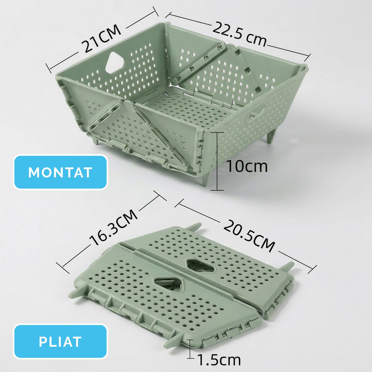 COȘ PLIABIL PENTRU DEPOZITARE BUCĂTĂRIE – SET 3x