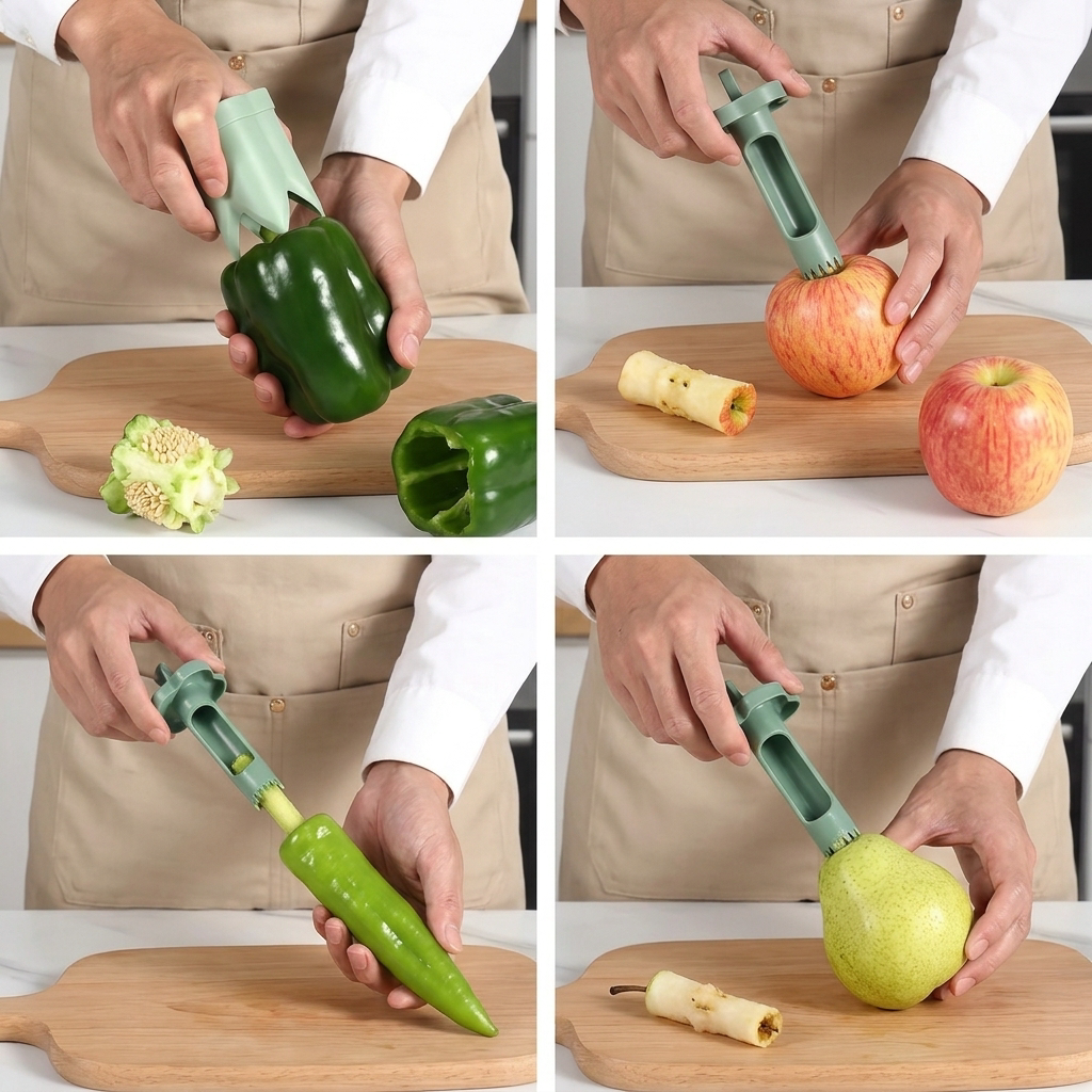🫑 Instrument 2-în-1 pentru Curățat Fructe & Legume – Rapid și Fără Efort